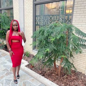 Red Hooded Fashion Nova Dress